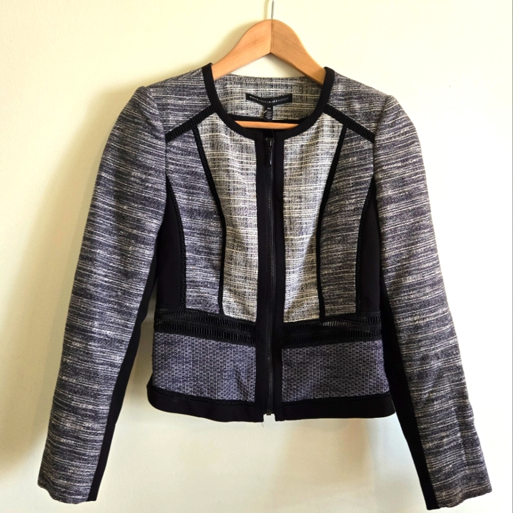White House Black Market NWT Momento Blue, Black, White Blazer/Jacket Size 00